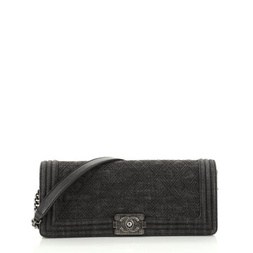Chanel Boy Flap Clutch Quilted Denim Medium