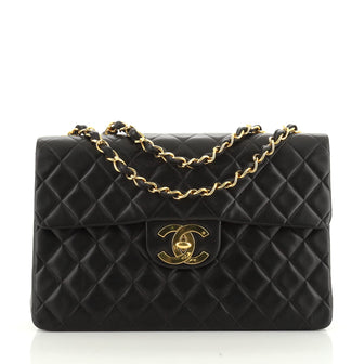 Chanel Vintage Classic Single Flap Bag Quilted Lambskin Maxi