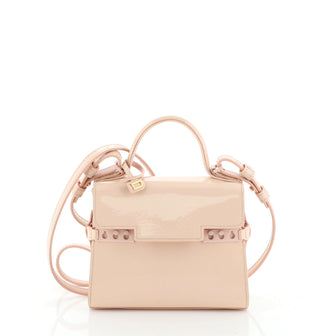 Delvaux Tempete Top Handle Bag Patent Micro Pink 4829301