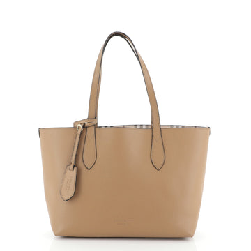 Burberry Reversible Tote Haymarket Coated Canvas and Leather Small