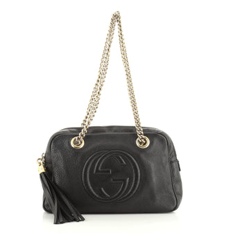 Gucci Soho Chain Zip Shoulder Bag Leather Small