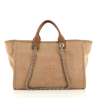 Chanel Deauville Tote Canvas with Sequins Large