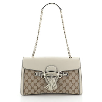 Gucci Emily Chain Flap Bag GG Canvas Medium