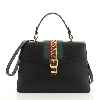 Gucci Sylvie Top Handle Bag Leather Medium