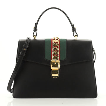 Gucci Sylvie Top Handle Bag Leather Medium