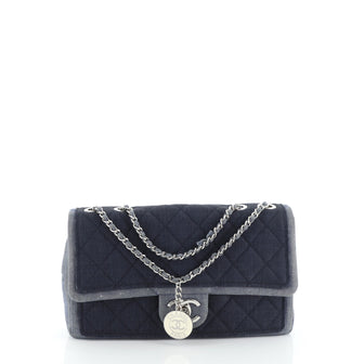 Chanel Medallion Flap Bag Quilted Denim Medium