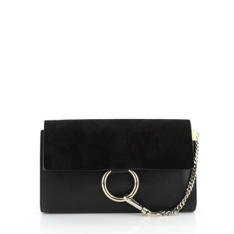 Chloe Faye Clutch Leather and Suede 