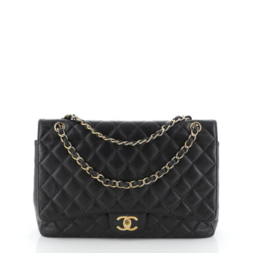 Chanel Classic Double Flap Bag Quilted Caviar Maxi