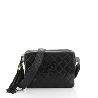 Chanel Vintage Camera Tassel Bag Chevron Lambskin Small