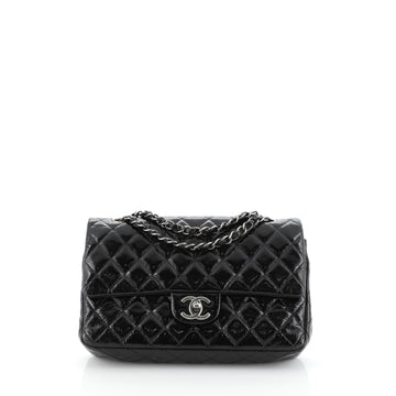 Chanel Classic Double Flap Bag Quilted Crinkled Patent Medium