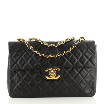 Chanel Vintage Classic Single Flap Bag Quilted Lambskin Maxi