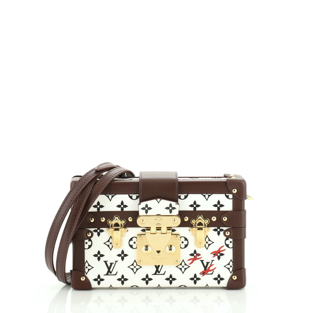 Louis Vuitton Petite Malle Handbag Limited Edition LV Cafe Woven