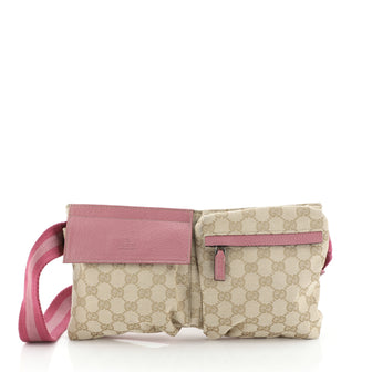 Gucci Vintage Double Belt Bag GG Canvas 