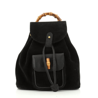Gucci Vintage Bamboo Backpack Suede Mini