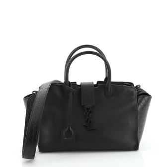 Saint Laurent Monogram Cabas Downtown Leather with Crocodile Embossed Leather Baby