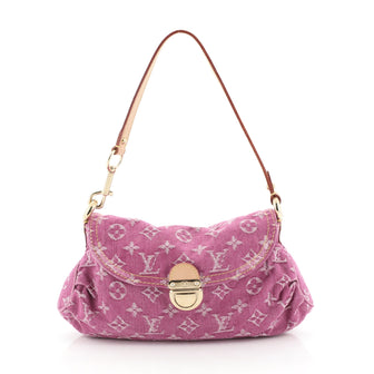 Louis Vuitton Pleaty Handbag Denim Mini