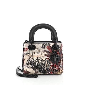 Christian Dior Toile de Jouy Lady Dior Embroidered Calfskin Mini