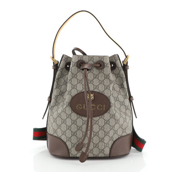 Gucci Animalier Drawstring Bucket Backpack GG Coated Canvas Mini