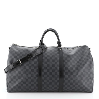 Louis Vuitton Keepall Bandouliere Bag Damier Graphite 55