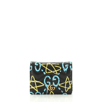 Gucci GG Marmont Card Case GucciGhost Matelasse Leather 