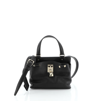 Valentino Turnlock Shoulder Bag Leather Small