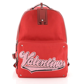 Valentino Logo Backpack Canvas Large