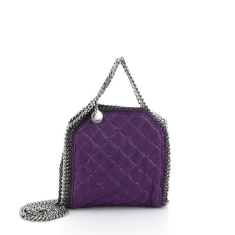 Stella McCartney Falabella Fold Over Crossbody Bag Quilted Shaggy Deer Tiny