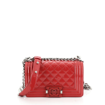 Chanel Boy Flap Bag Quilted Plexiglass Patent Small