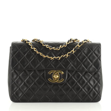 Chanel Vintage Classic Single Flap Bag Quilted Lambskin Maxi
