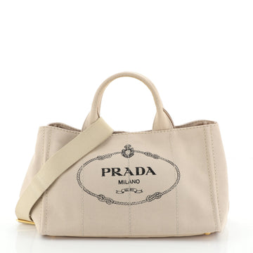 Prada Canapa Convertible Tote Canvas Large