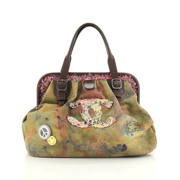 Chanel On The Pavements Graffiti Bowling Bag Canvas 