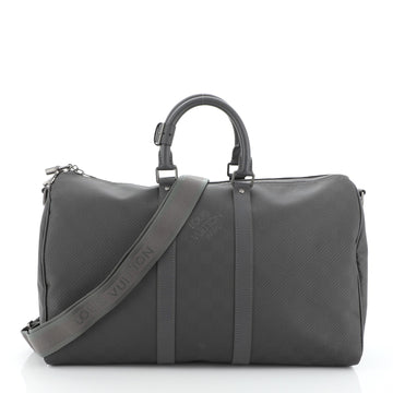Louis Vuitton Keepall Bandouliere Bag Damier Carbone 45