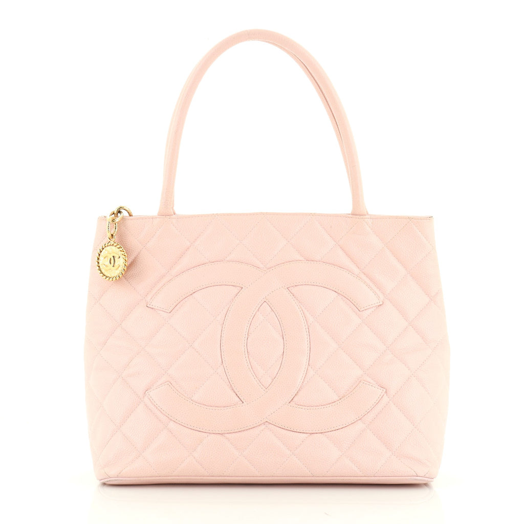 Chanel Pink Quilted Caviar Leather Medallion Tote Chanel