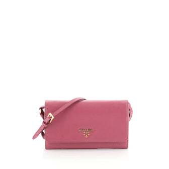 Prada Chain Wallet Crossbody Saffiano Leather 
