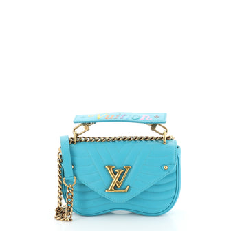 Louis Vuitton New Wave Chain Bag Quilted Leather PM Blue 487542