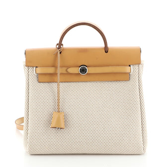 Hermes Herbag Toile and Leather PM