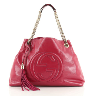 Gucci Soho Chain Strap Shoulder Bag Patent Medium