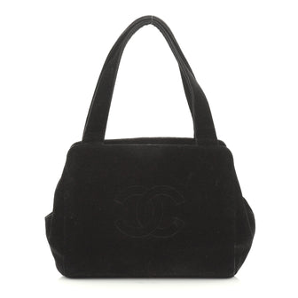 Chanel Vintage CC Clasp Shoulder Bag Velvet Small