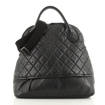 Chanel Vertical Sport Weekender Bag Quilted Aged Calfskin Medium