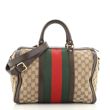 Gucci Vintage Web Boston Bag GG Canvas Medium