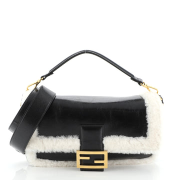 Fendi Baguette NM Bag Shearling and Leather Large