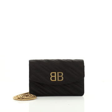 Balenciaga BB Chain Wallet Quilted Satin 