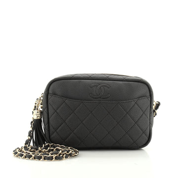 Chanel Coco Tassel Camera Case Quilted Caviar Medium