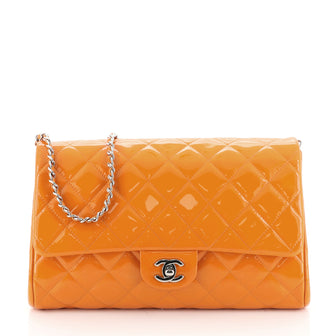 Chanel Clutch with Chain Quilted Patent 