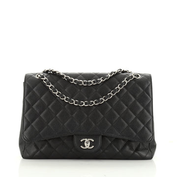 Chanel Classic Single Flap Bag Quilted Caviar Maxi
