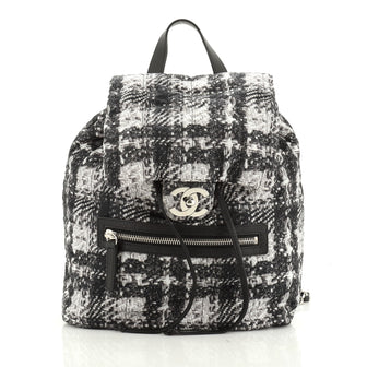 Chanel Zip Backpack Printed Nylon Medium