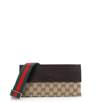Gucci Vintage Web Belt Bag GG Canvas with Leather 
