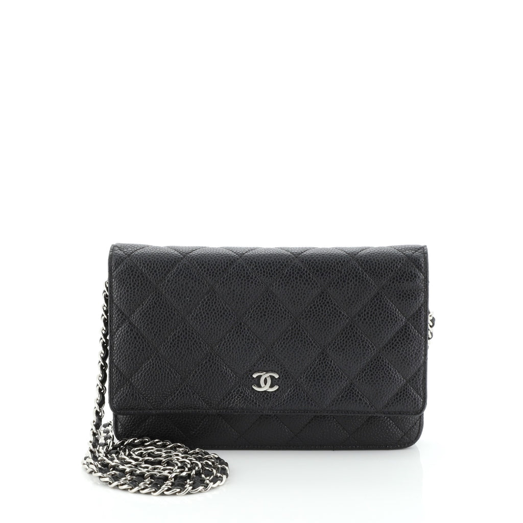 Preloved Chanel Black Caviar Compact Wallet 10555301 100423