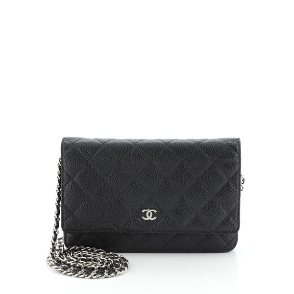 CHANEL Caviar Quilted Wallet On Chain WOC Beige 1244038