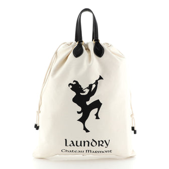 Drawstring Tote Printed Canvas